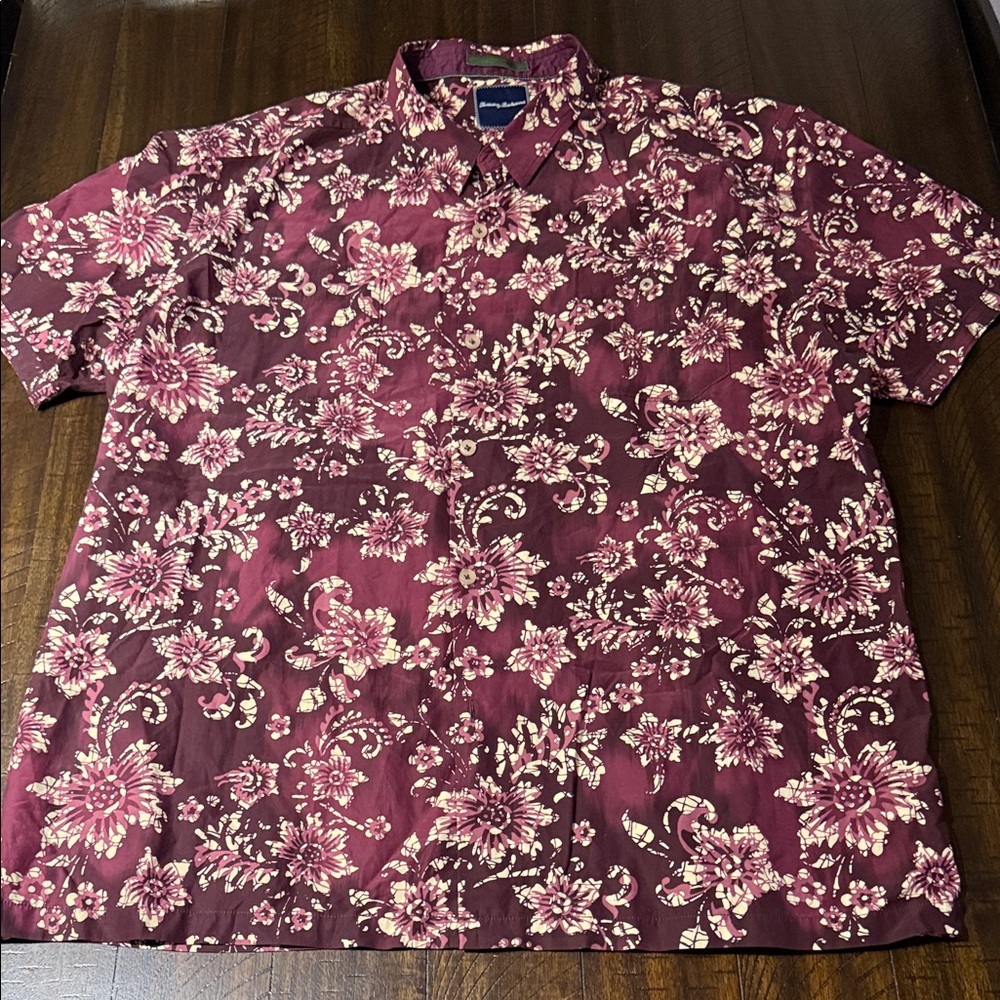 Tommy Bahama Burgundy Floral Men's Shirt